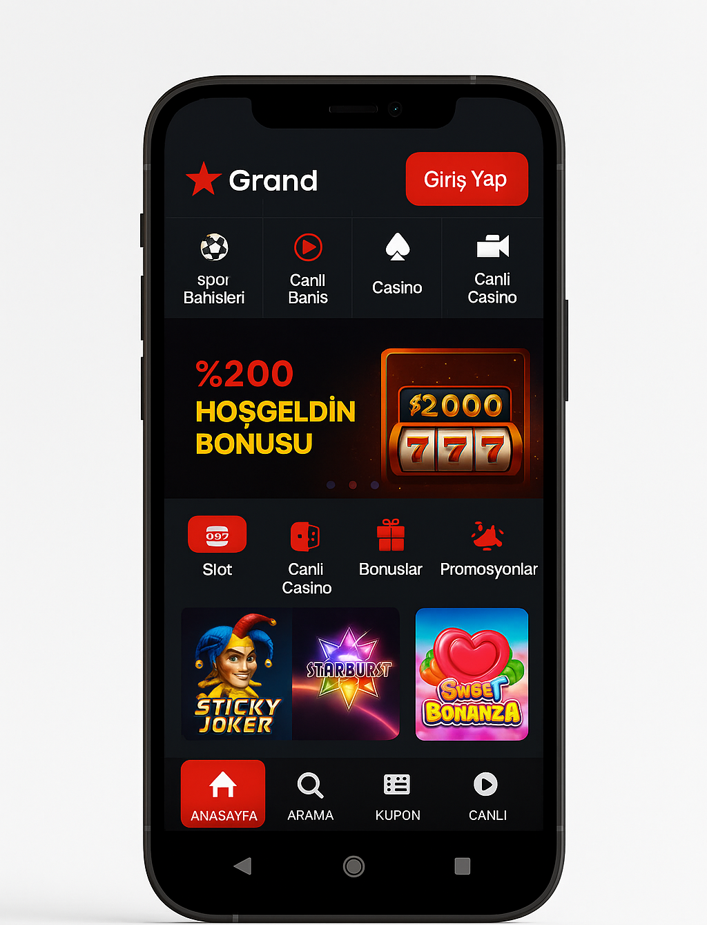 Grandpashabet Mobil Görünüm